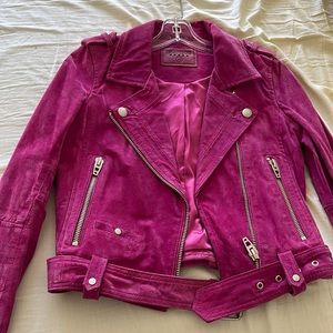 BLANK NYC Fuschia Moto Jacket 100% leather
